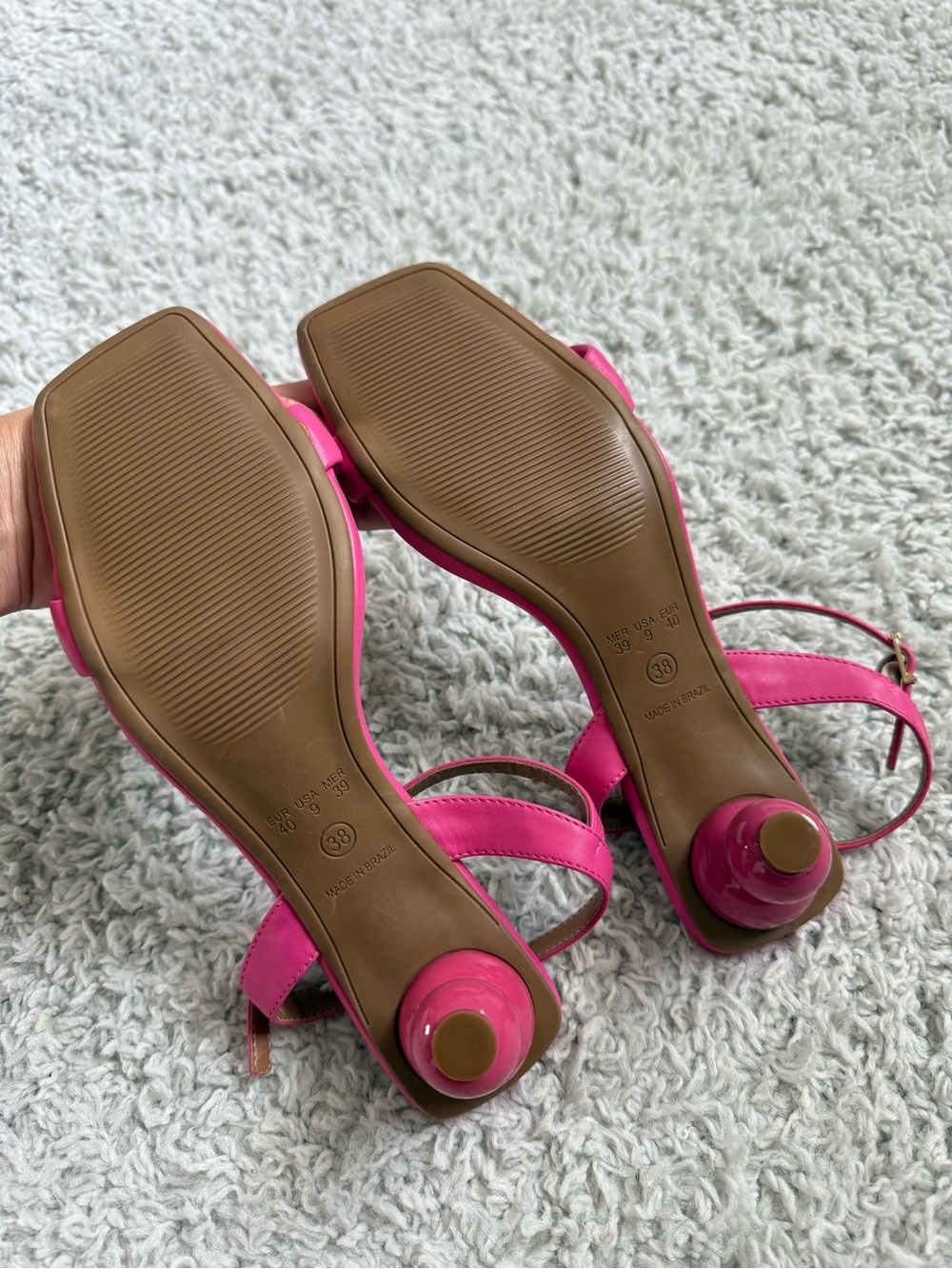 Di Valentini Hot Pink Ball-Heel Sandals Sz 38 - Picture 4 of 10